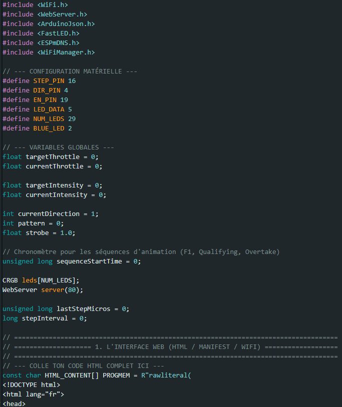 Firmware C++ développé sous Arduino IDE