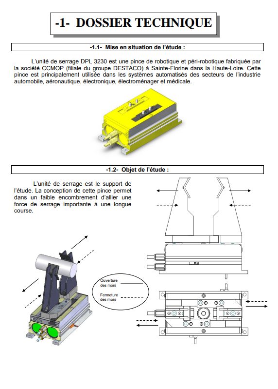 Dossier technique de départ